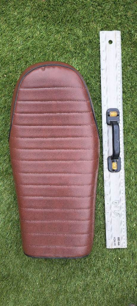 Brown motorcycle seat 