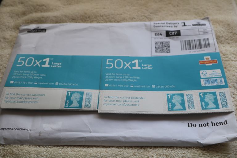 image for (100) GENUINE ROYAL MAIL 1st CLASS LARGE LETTER STAMPS (SWAP OUT)