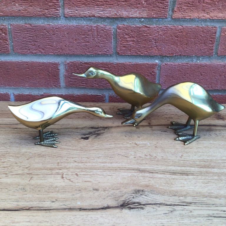 Set of 3 heavy brass ducks - only £5