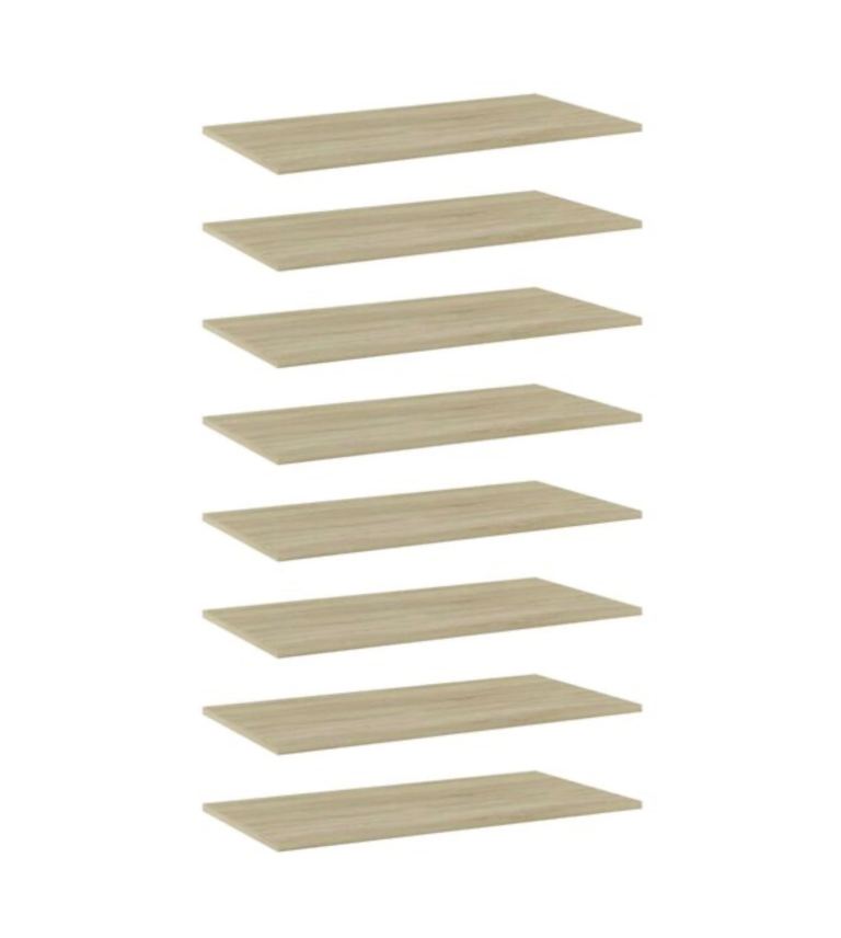 vidaXL Bookshelf Boards, Sonoma Oak - Set of 8