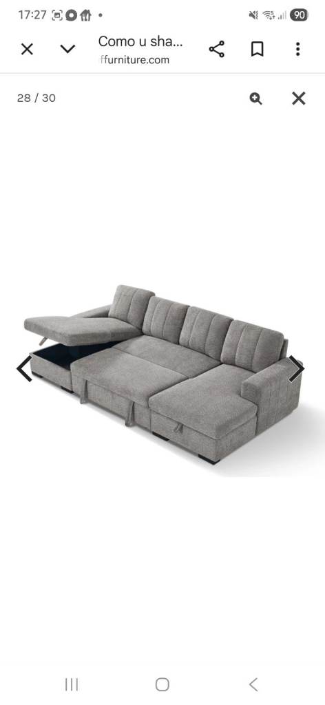 U shape sofa bed with storage Como