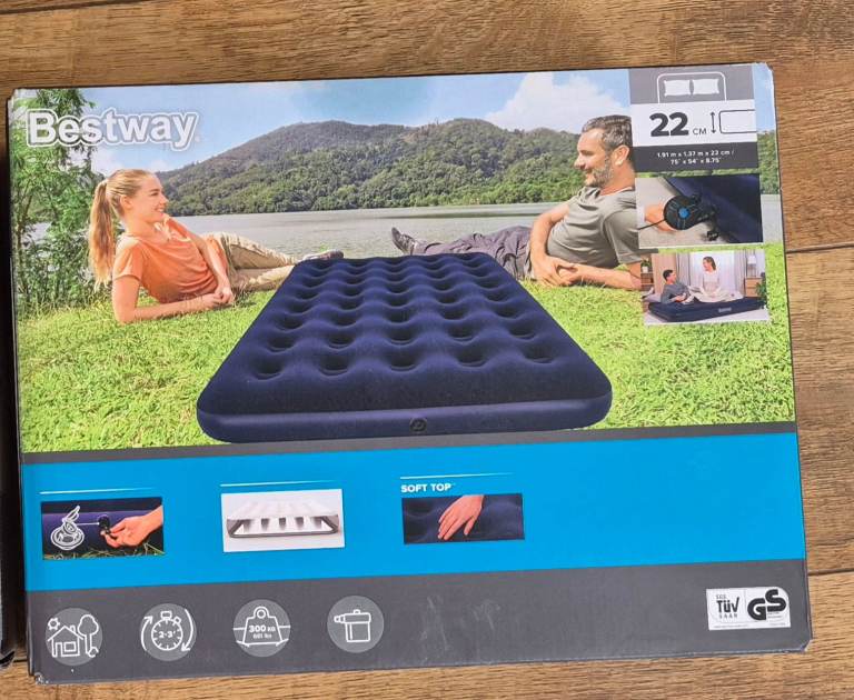 Bestway double airbed with pump .indoor or outdoor(camping)