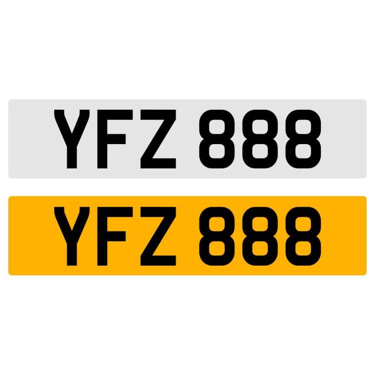 YFZ 888 NUMBER PLATE REGISTRATION NUMBERPLATE CHERISHED DATELESS