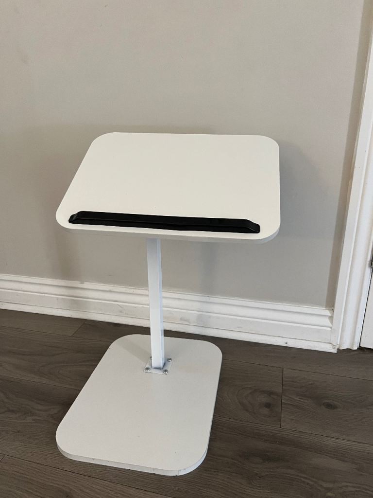 White Adjustable Laptop/Bedside Table – £15