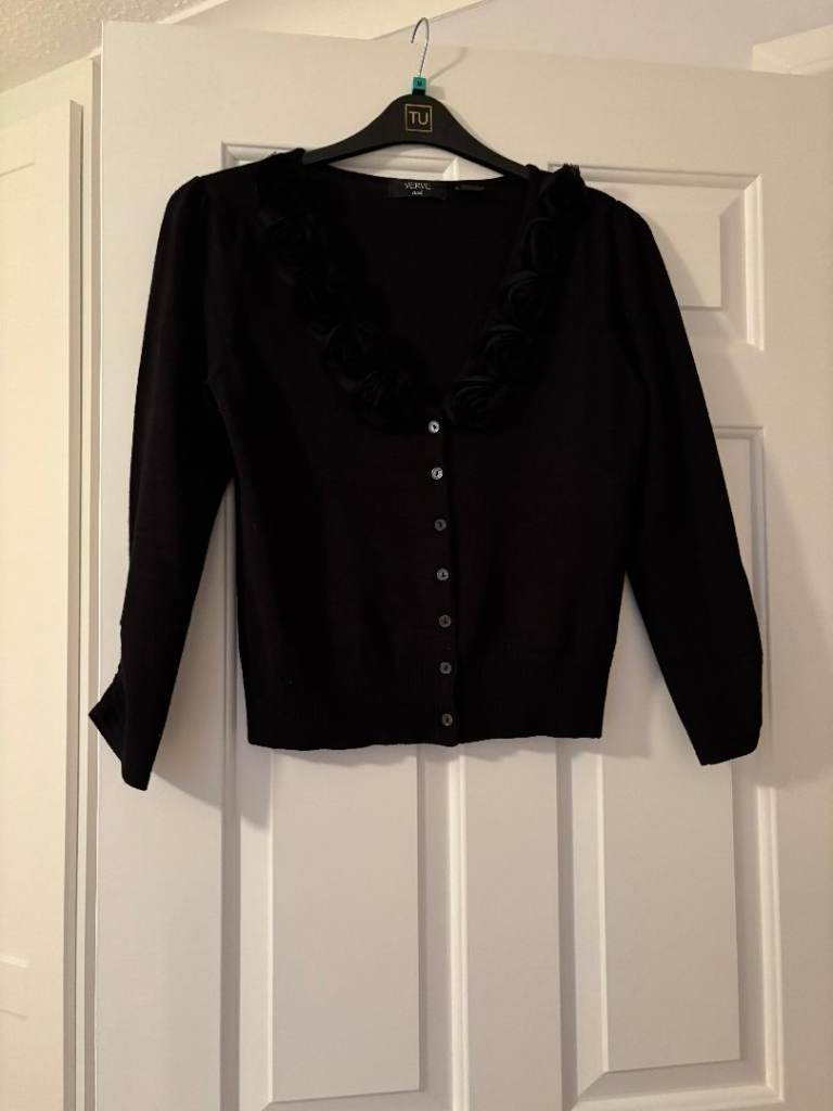 Lovely Verve Dressy Black Cardigan Size Medium