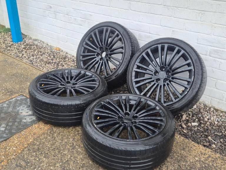 🌟Vw R32 style 18 inch alloy wheels 5x112 with MATCHING TYRES 7M++ CADDY GOLF PASSAT AUDI SCIROCCO 
