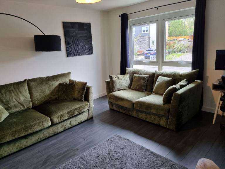 Brand new sofas 2 and 3 seater set osprey green olive sofa couch + can help with cheap transport