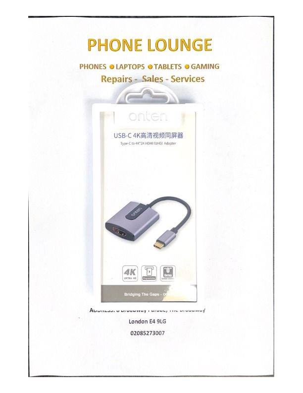 ONTEN Type C to 4k HDMI Adaptor