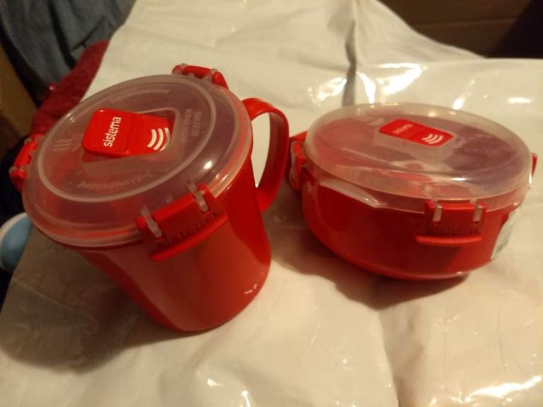 Sistema microwave containers. Bowl and cup types. 