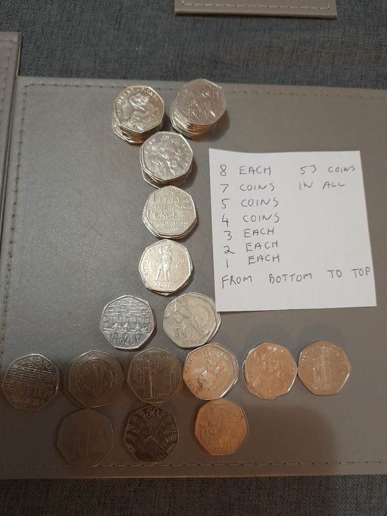 50p coins 53 in all