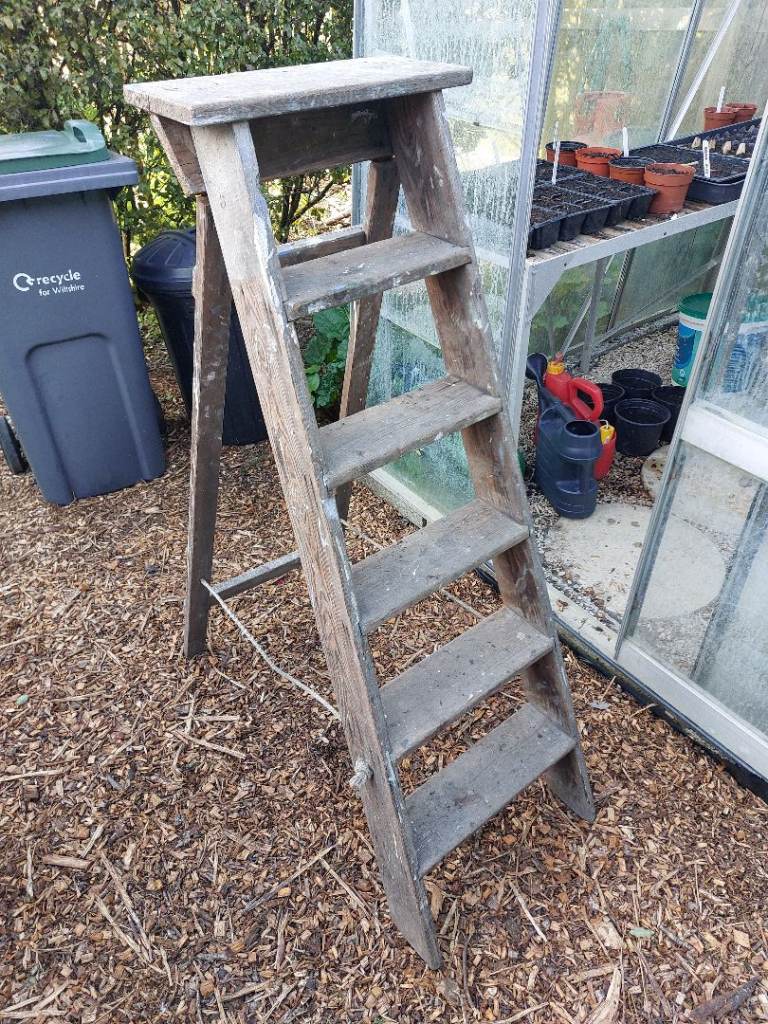 Wooden Step Ladder – Fair Condition, Perfect for Garden