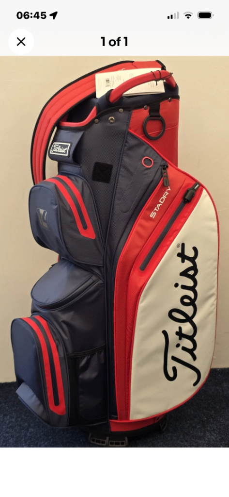 NEW Titleist StaDry Cart 14 Golf Bag – Red/Navy/White