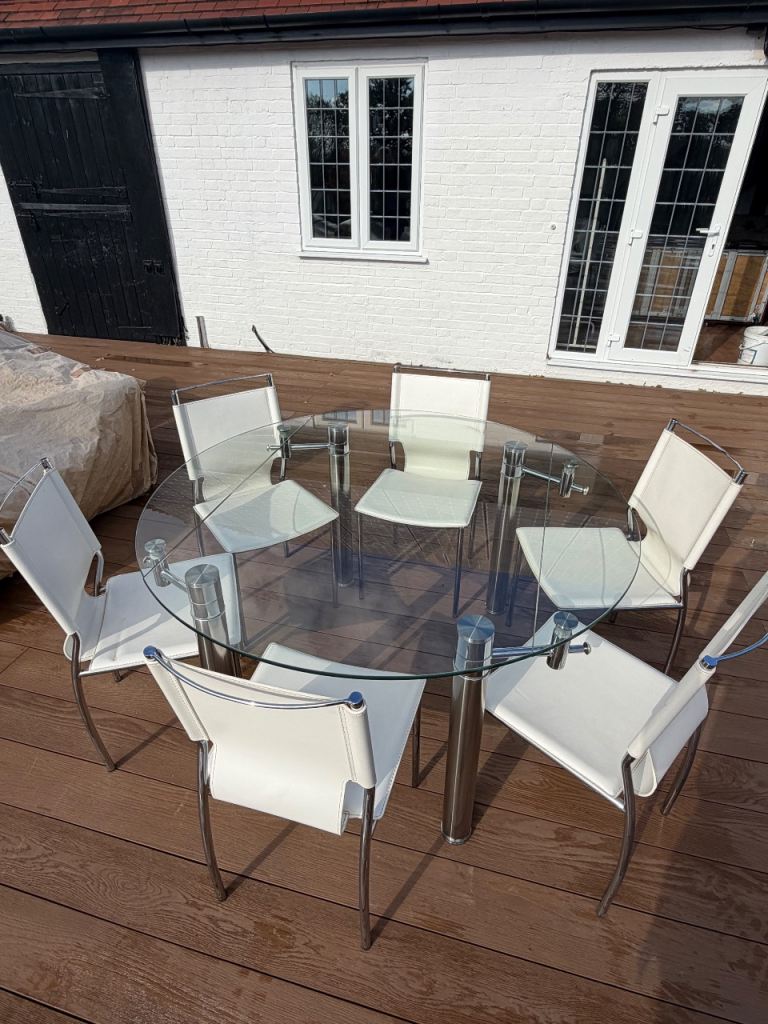 Torino Designer Extending Glass Dining Table + 6 Chairs | in Godalming ...
