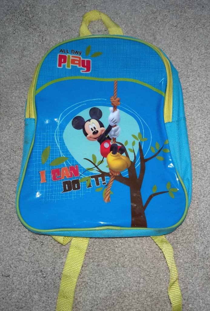 Mickey Mouse Blue & Green School Bag / Backpack