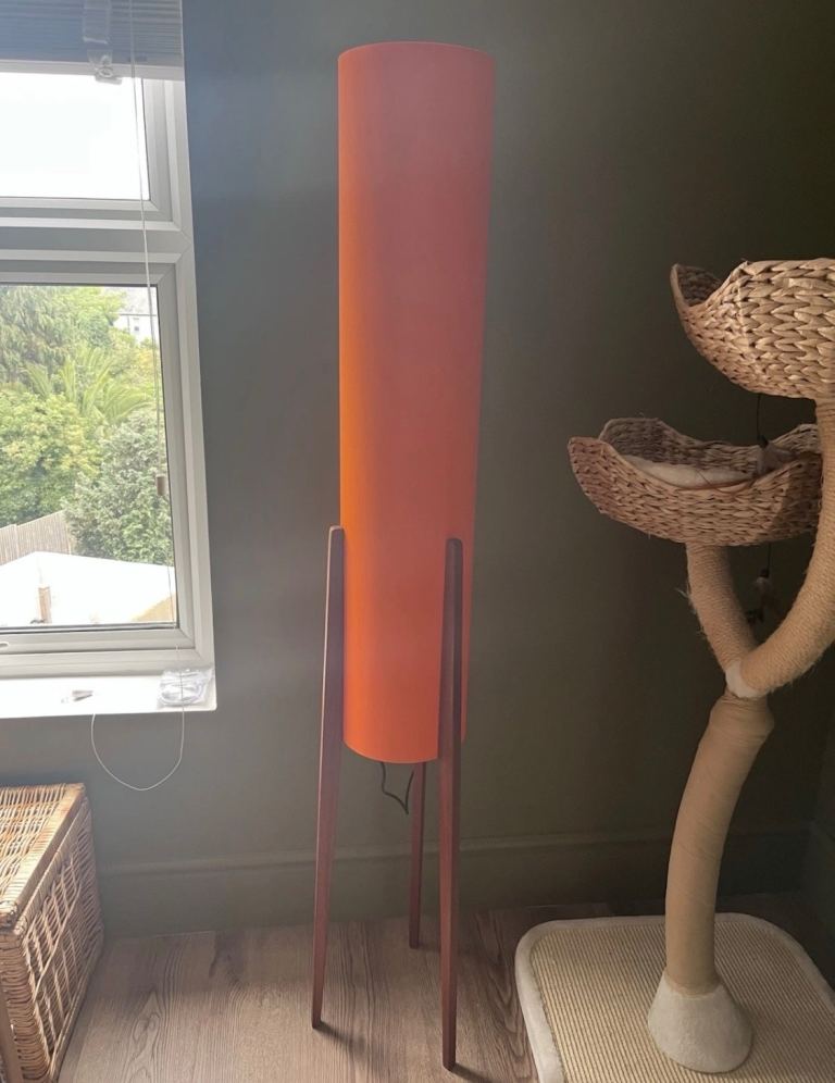 Orange floor lamp handmade 