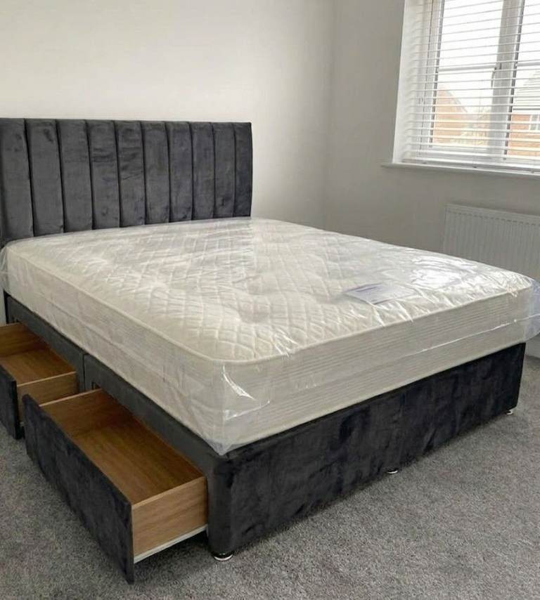 📞 LIMITED OFFER!! 4FT6 DOUBLE DIVAN BED with Mattress | BOOK TODAY | CASH ON DELIVERY::
