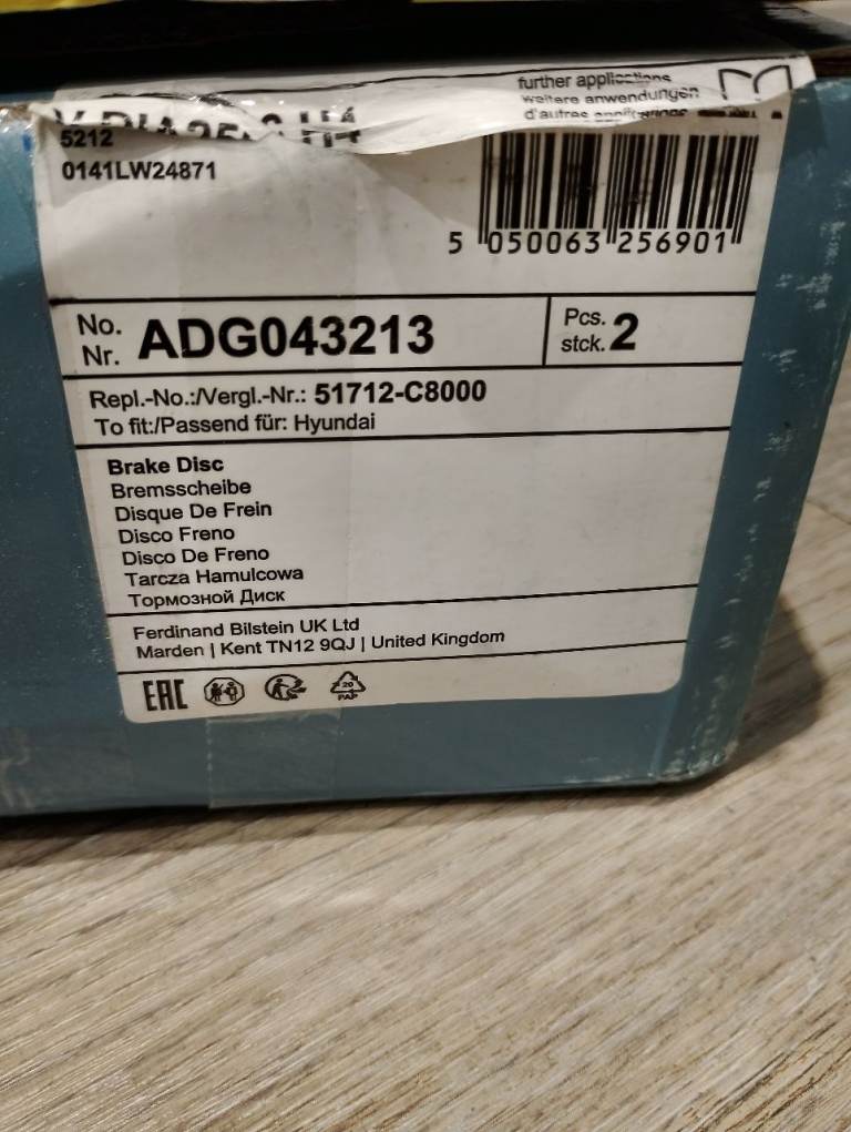New front brake discs Kia Hyundai
