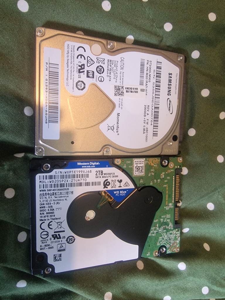 2x 2.5 2tb hard drives 
