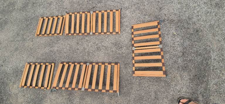 Seat bases with hinges and slats for camper caravan motorhome boat set of 5.