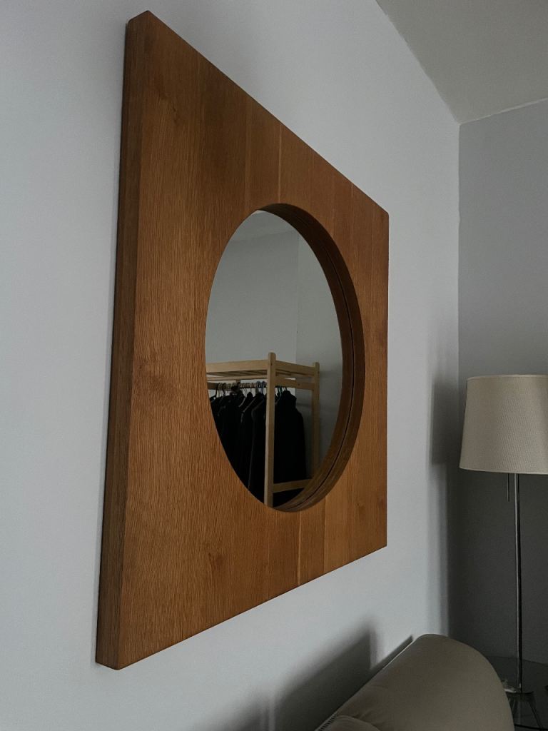 Very Large Modern Wood Veneer Framed Wall Mirror. Very Stylish. Luxury ...