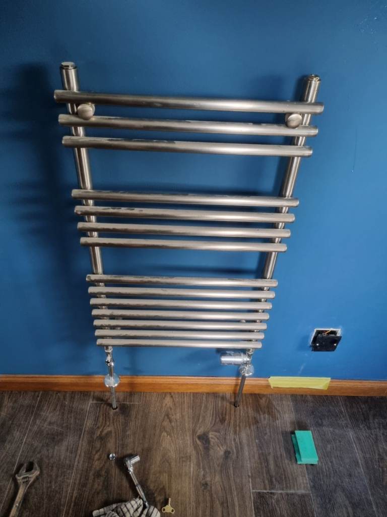 Brushed satin towel rail