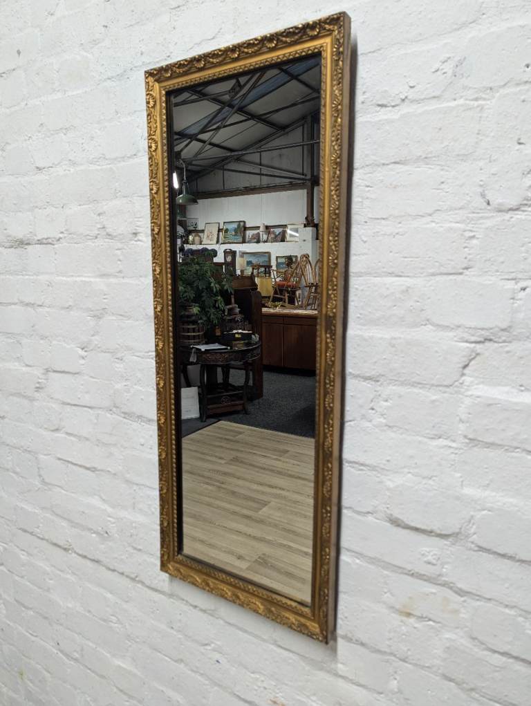 Vintage gilt framed rectangular wall mirror (DELIVERY AVAILABLE)