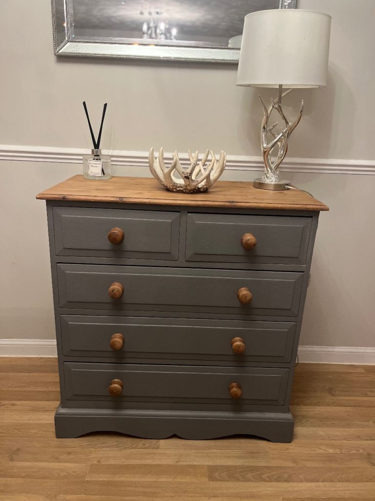Solid Pine Chest Of Drawers 