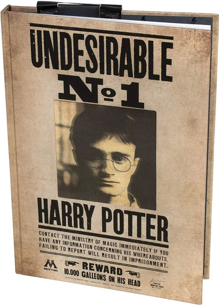 Official Harry Potter 'Undesirable No.1' Hologram 3D Lenticular Notebook 200 Lined Pages