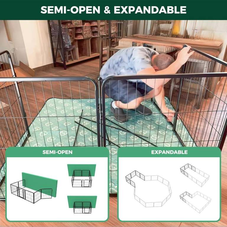 FXW Homeplus Indoor Dog Playpen, 80cm(H), 6 Panels