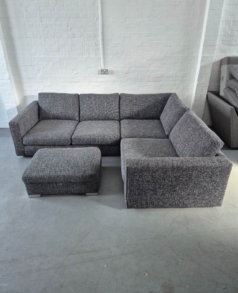 Sofology Majestica Corner Sofa & Storage Footstool in Grey RRP £2798 *FREE LOCAL DELIVERY*