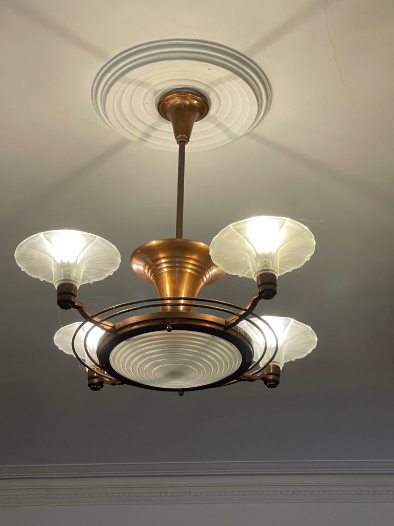Large 1930s Art Deco chandelier