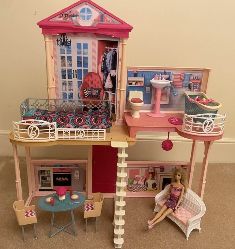 Barbie Your Style Two-Storey Estate Town House with Barbie Doll and Furniture Playsets