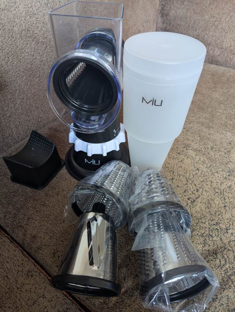 MIU Rotary Drum Grater with 4 Attachments Black