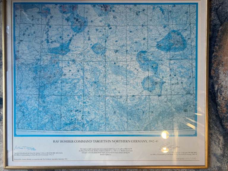Famed Map (28in by 33in) of WW2 Bomber Command targets in Northern Germany.