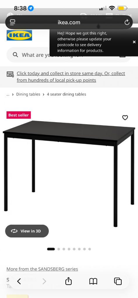 IKEA black table 