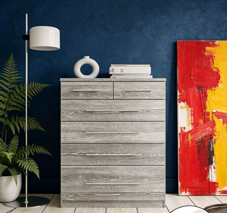Prague 4 + 2 Chest of Drawers, grey