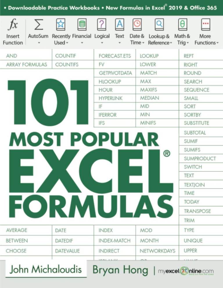 101 Most Popular Excel Formulas, PDF