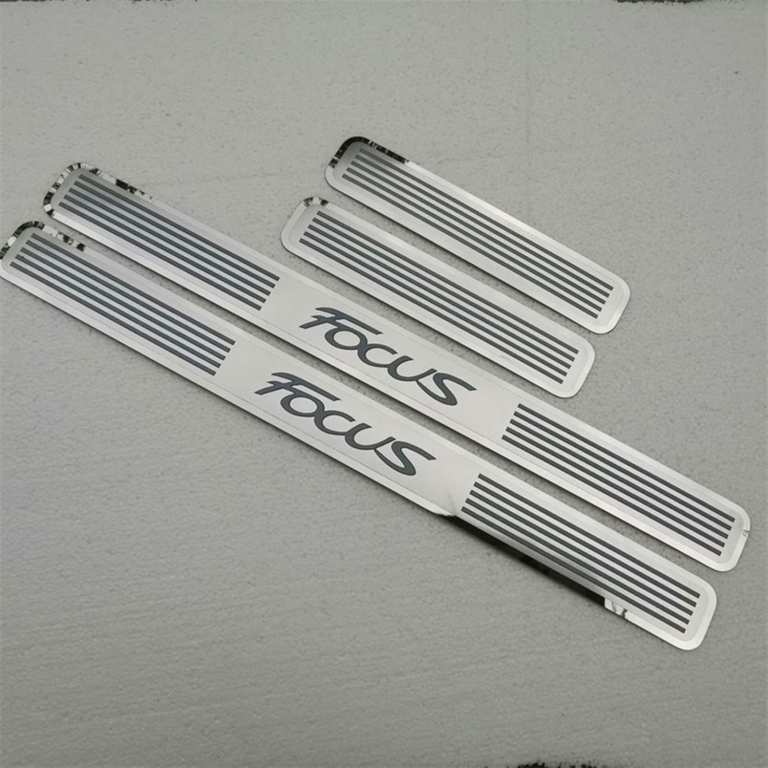 Car Door Sill Protector for Ford Focus 2009-2021 4PCS Scuff Plate Stainless 