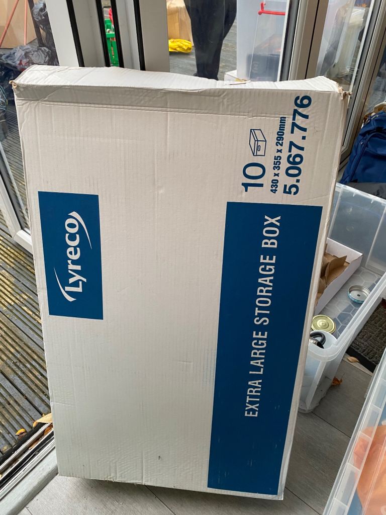image for 10 x Lyreco white 430x355x290mm extra large thick cardboard storages box boxes