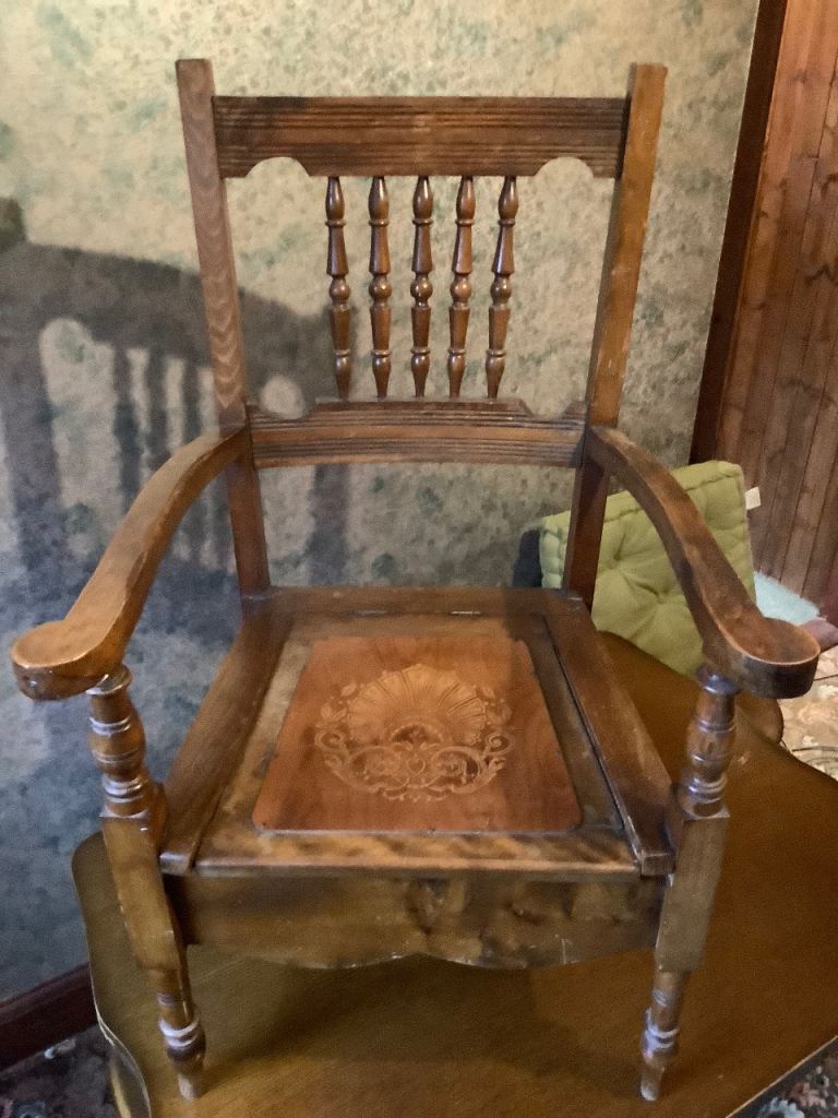 Vintage 1800’s Commode Chair Antique 
