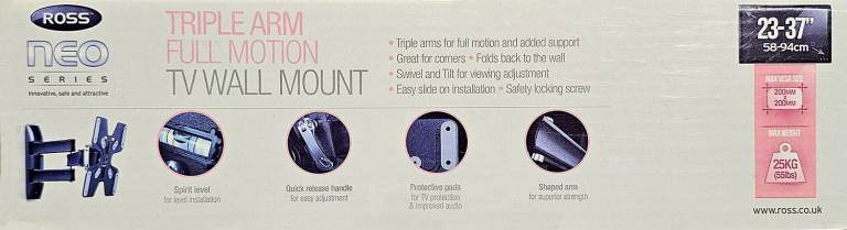 Ross Neo Series Triple Arm Full Motion TV Wall Mount 23-37"