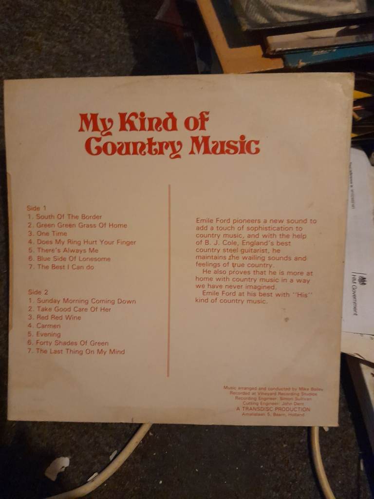 Emile Ford viynl album My kind of Country music