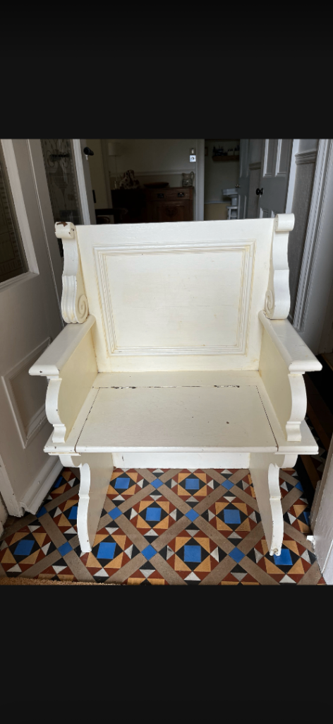 Painted vintage oak bench