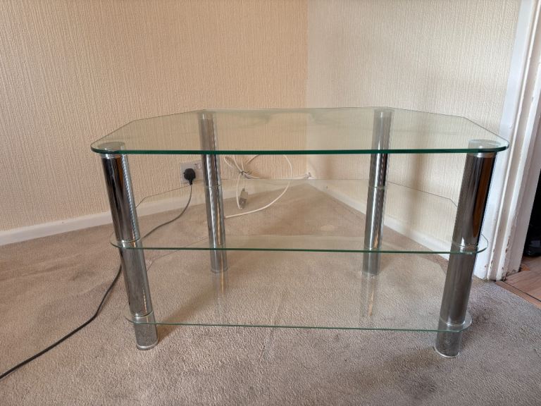 Glass and Chrome TV Stand