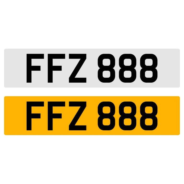 FFZ 888 NUMBER PLATE NUMBERPLATE REGISTRATION CHERISHED DATELESS NORTHERN IRISH NI
