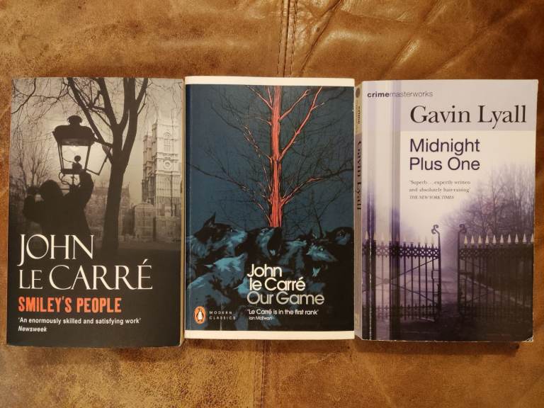 Books John Le Carré - Our Game & Smiley's People + Gavin Lyall - Midnight Plus One