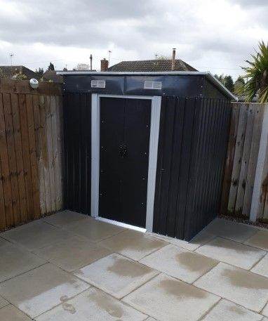 5x3 Feet Lockable Galvanised Metal Garden Storage Shed | Durable Weather-Resistant