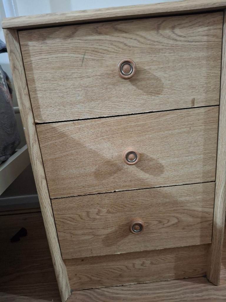 3 drawer bedside table (wood)