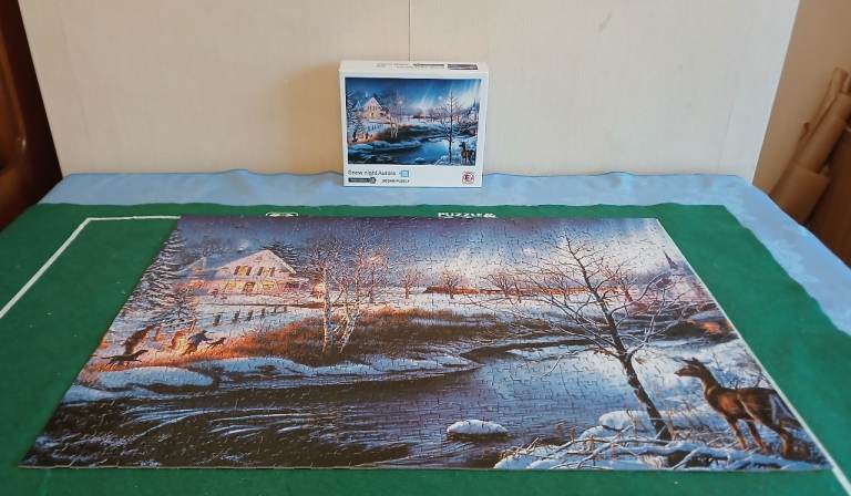 Hao xiang Snow Night Aurora 1000 piece Jugsaw puzzle
