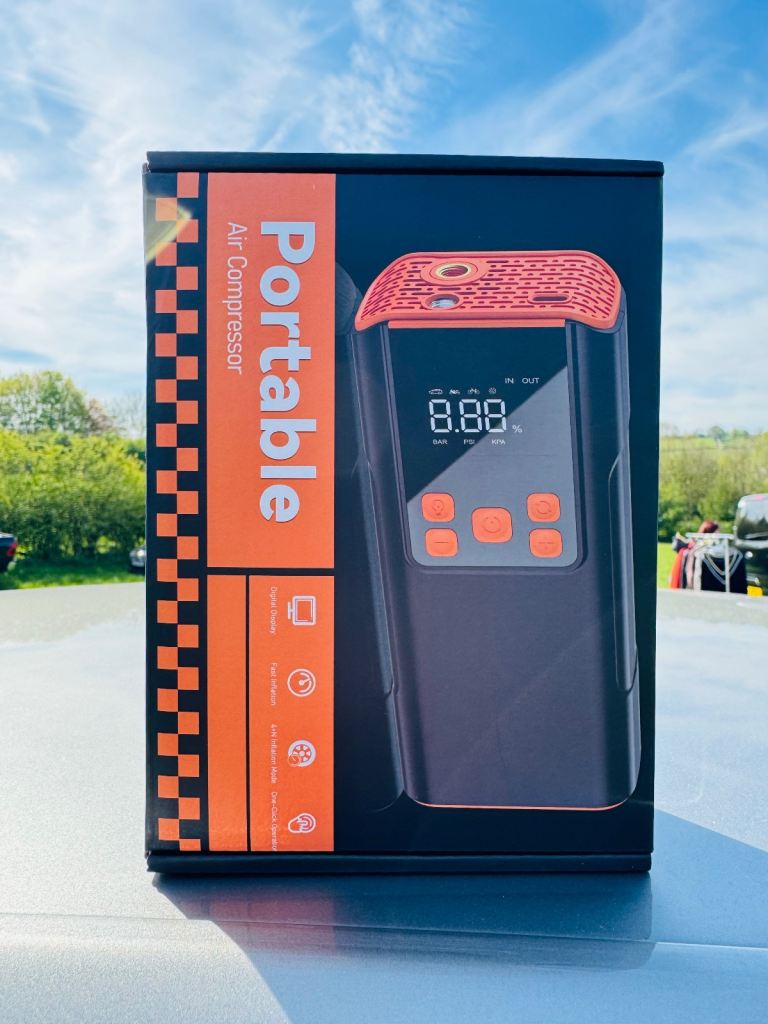 Portable Air Compressor: 150PSI Cordless Tire Inflator, Digital Pump for Car, Bike, Moto & Balls